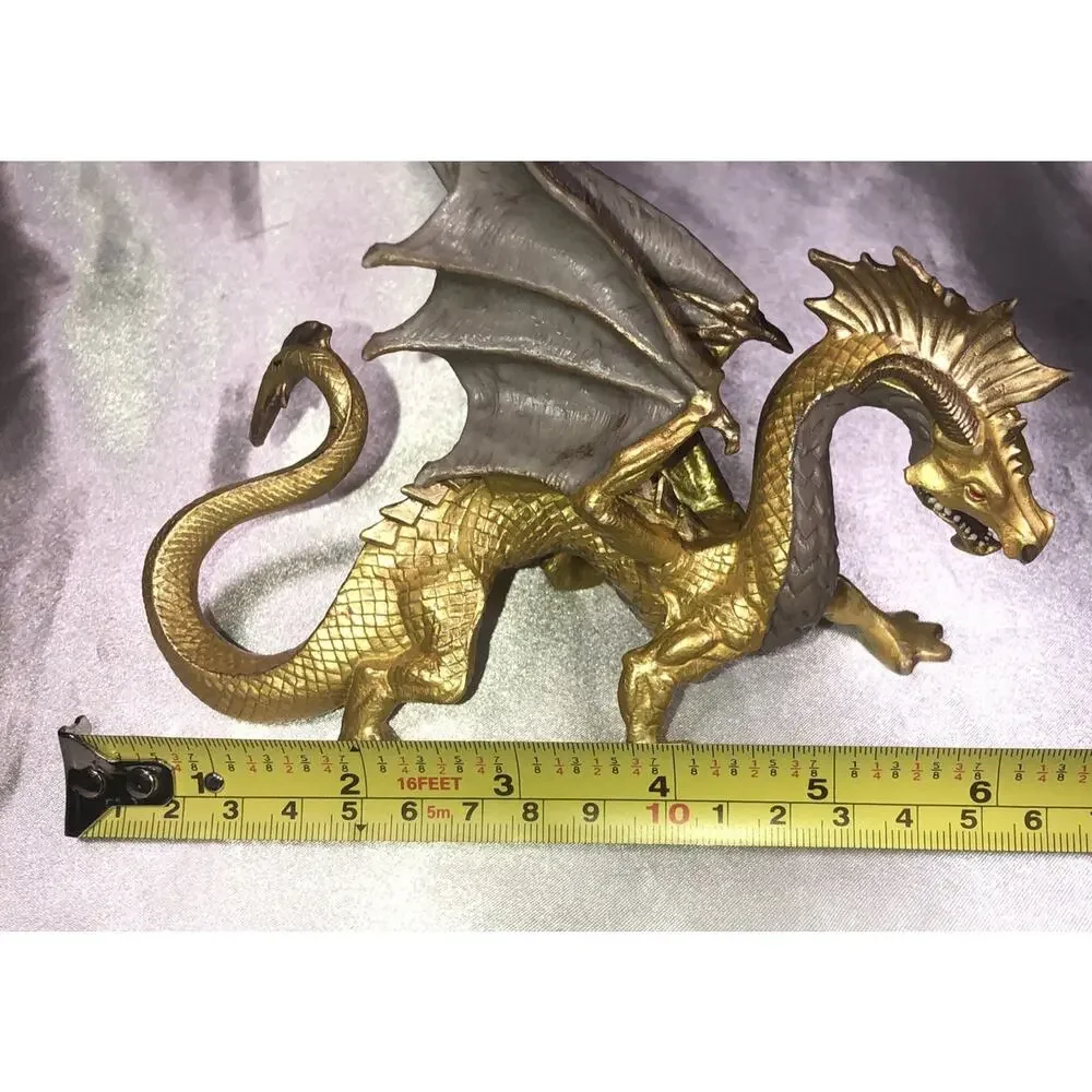 Dragon Gold Wings Fantasy Toy Figurine Safari LTD 6.5